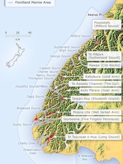 Fiordland MR map