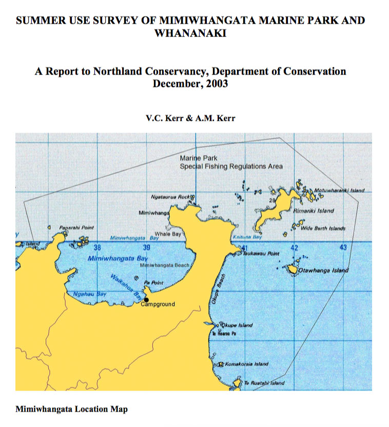 Mimiwhangata visitor use report cover